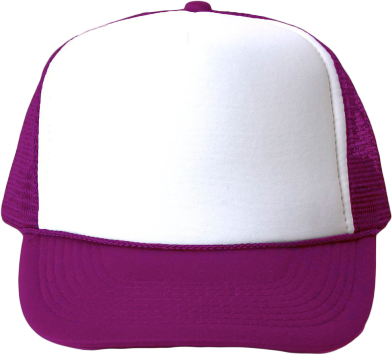 purple trucker cap